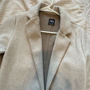 zara coat oatmeal size S